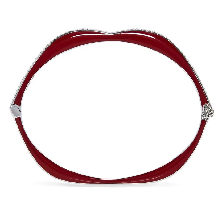 Raphaele Canot OMG! Bangle 18K white gold and enamel bangle with diamonds, price upon request, Dover Street Market Singapore