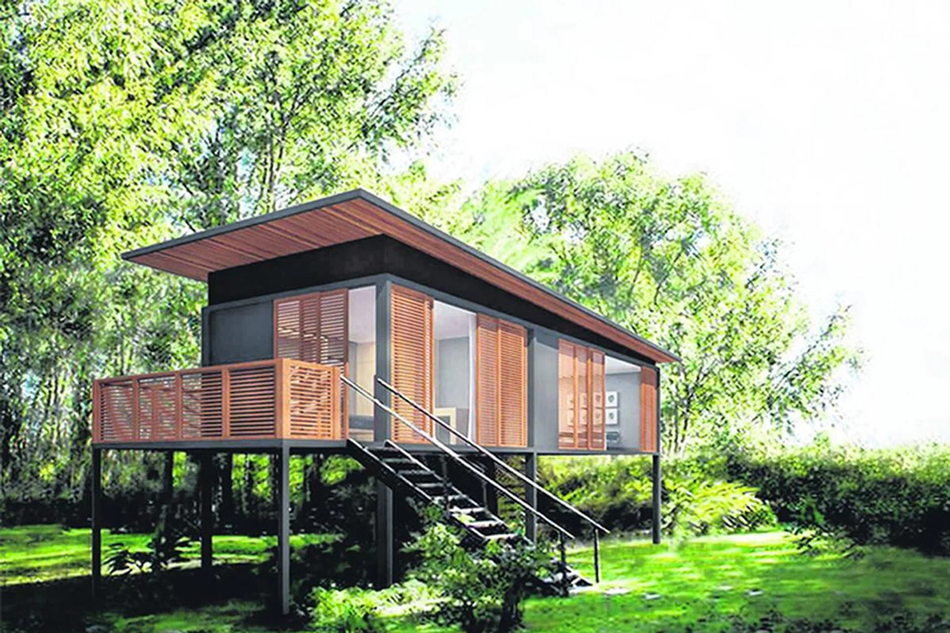 Pod Structures has designed prefabricated housing units (above) made from aluminium, composite material, cross-laminated timber and lightweight concrete panels.