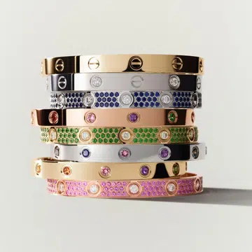 Cartier colourful Love Bracelets
