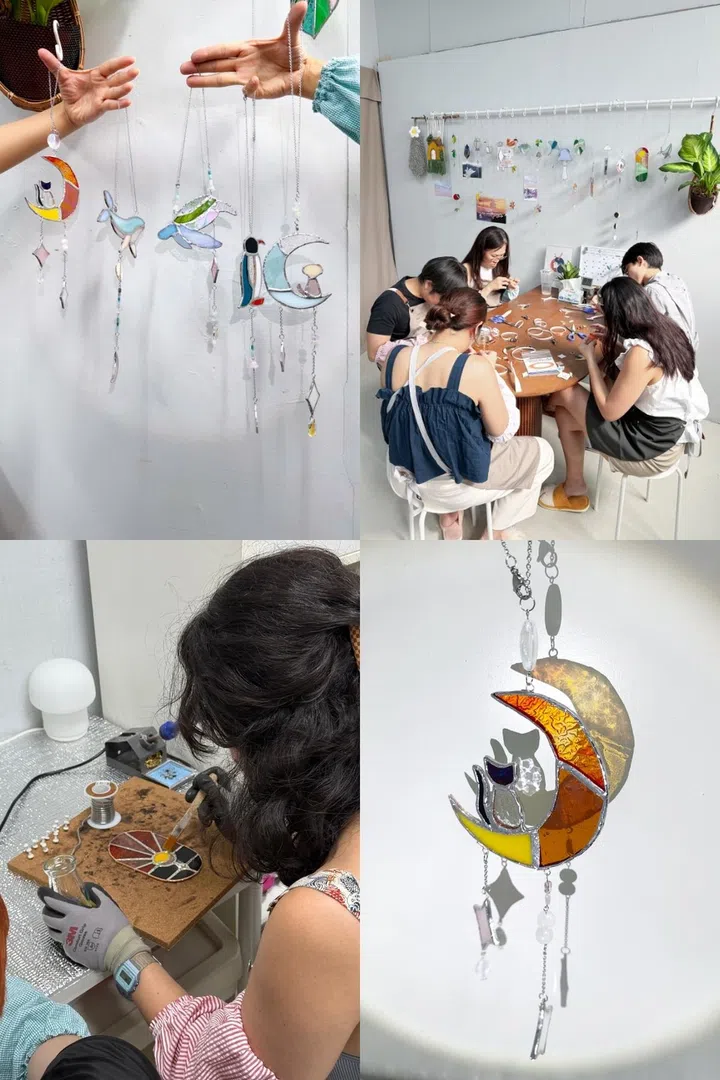 elfthekeeper collage glass stained catcher workshops