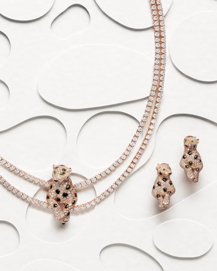Cartier Into The Wild jewellery panther necklace earrings