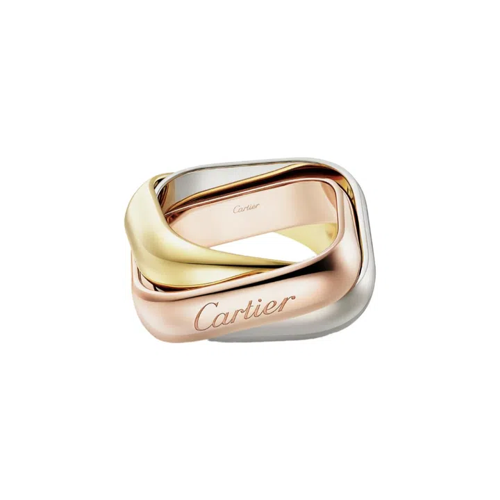 Trinity 18K white, yellow and rose gold ring, $5,550