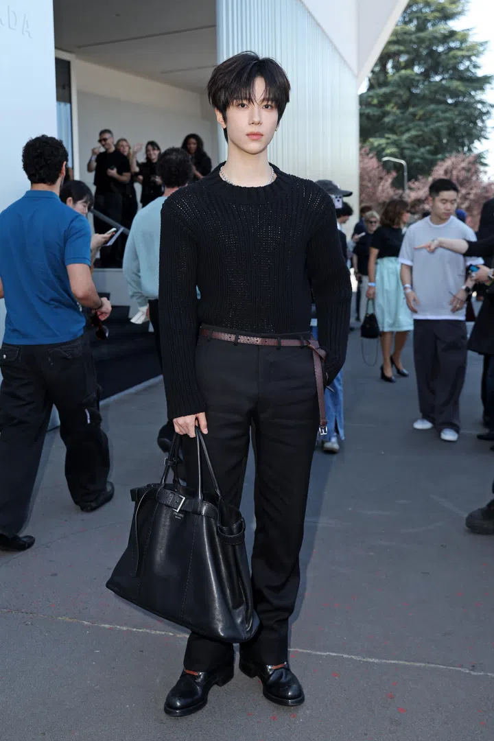 Yu Chengen at Prada Spring Summer 2027 menswear fashion show at Milan Fashion Week
