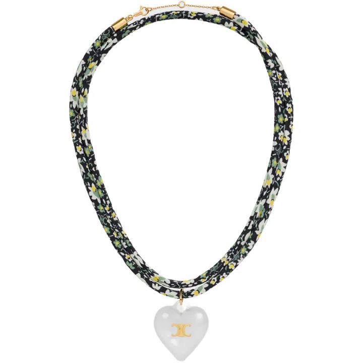 Resin and brass with gold finish necklace