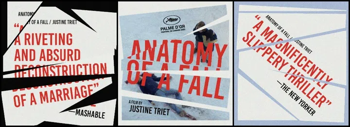 Anatomy of a Fall Anticipate Pictures movie posters illustration Danielle Ng