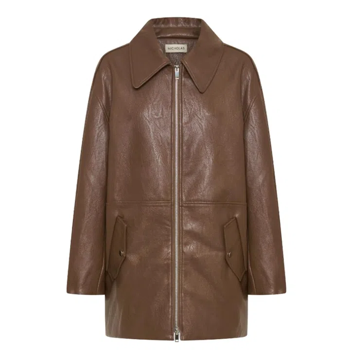 A faux-leather Nicholas Jacket