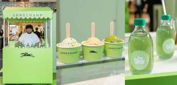 Longchamp Singapore Raffles City pop-up free ice cream and kombucha