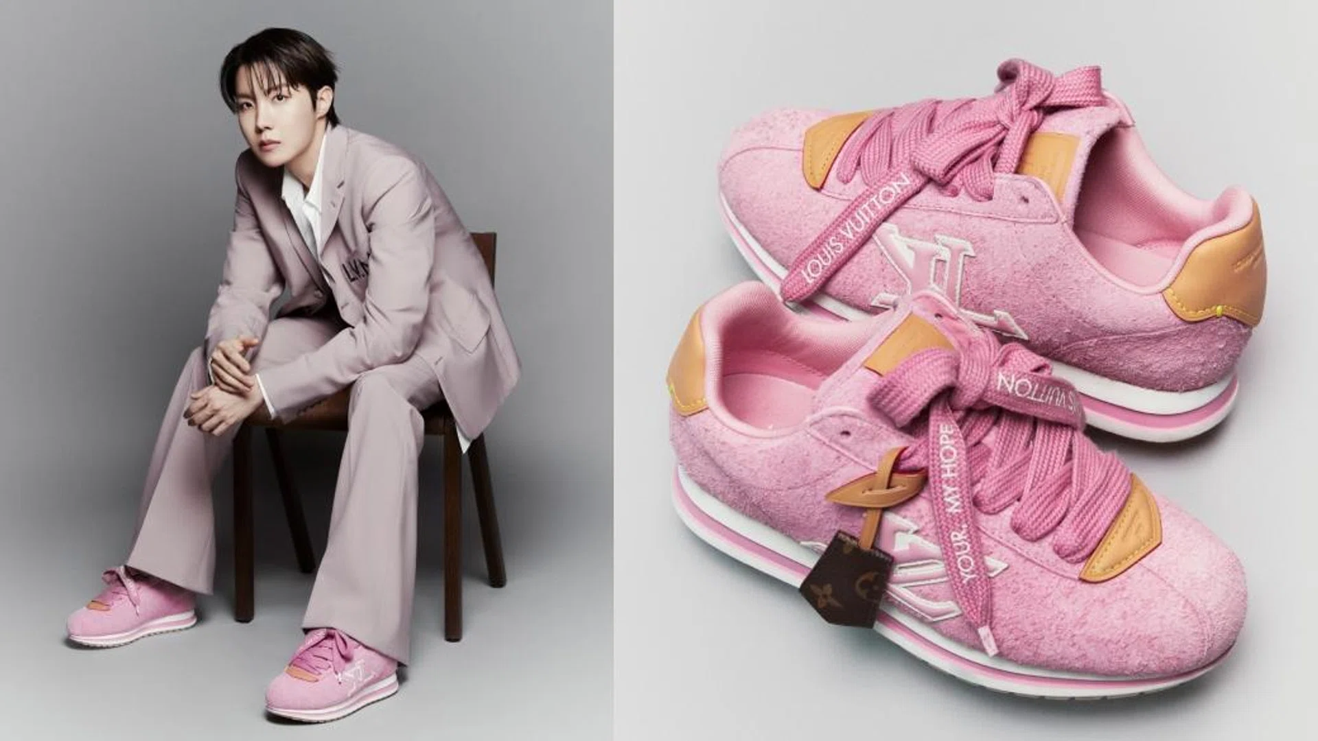 j-hope louis vuitton buttersoft sneakers pink