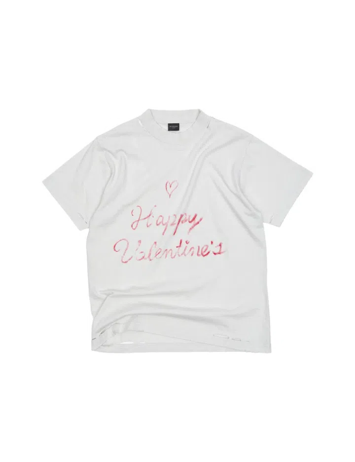 balenciaga valentines day series 2025 white tshirt