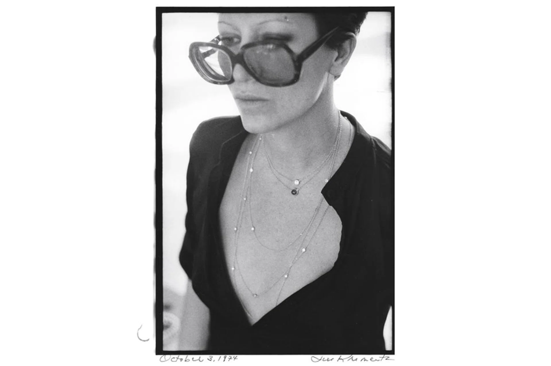 A young Peretti shows off her signature Diamonds By The Yard necklace, which debuted in 1974 and was designed to celebrate diamonds as dainty as 0.3 carat.