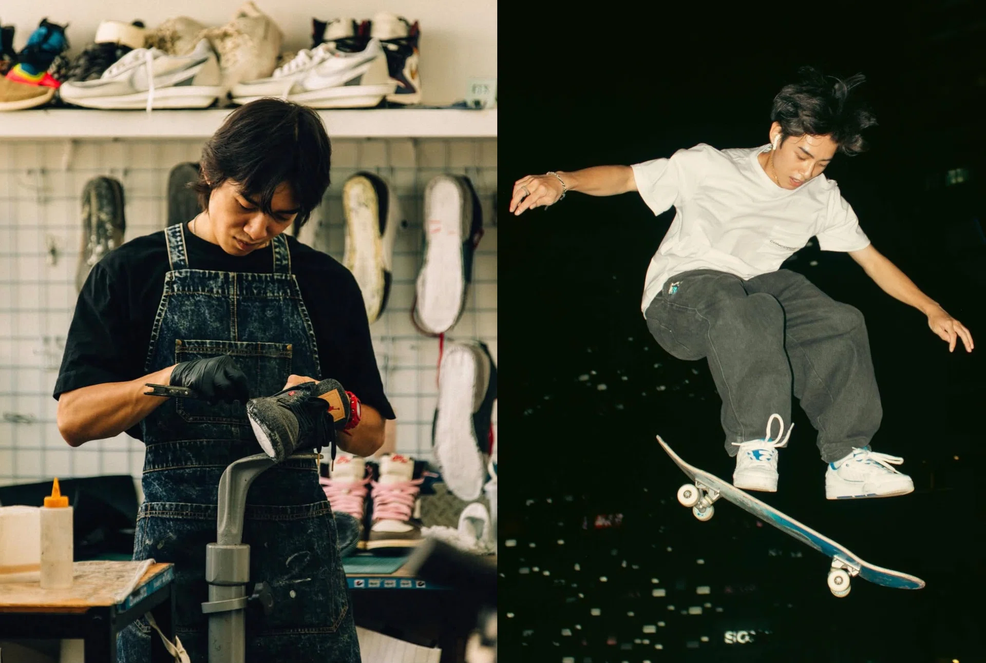 Ming Yew young Singaporean cobbler and skateboarder
