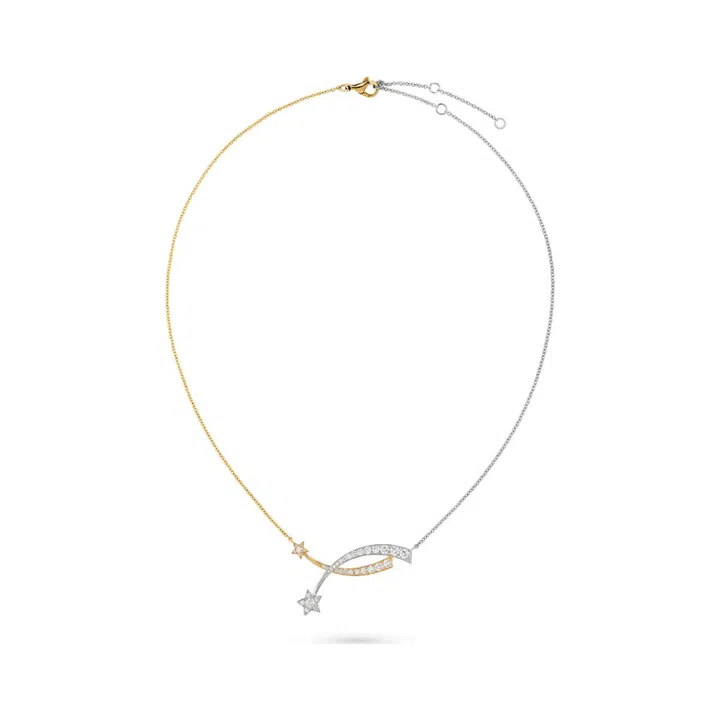 Etoile Filante 18K white and yellow gold necklace with diamonds, $18,850