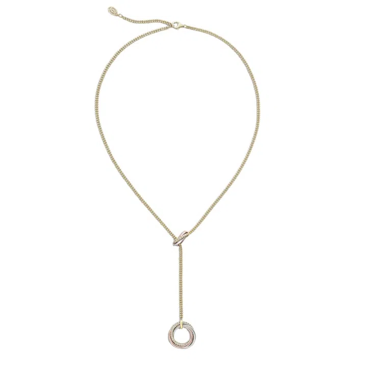 Trinity 18K white gold necklace with diamonds, $12,800