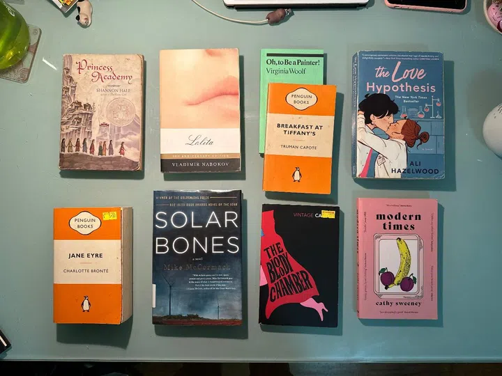 book recommendations ali hazelwood the love hypothesis lolita solar bones jane austen princess academy modern times the bloody chamber
