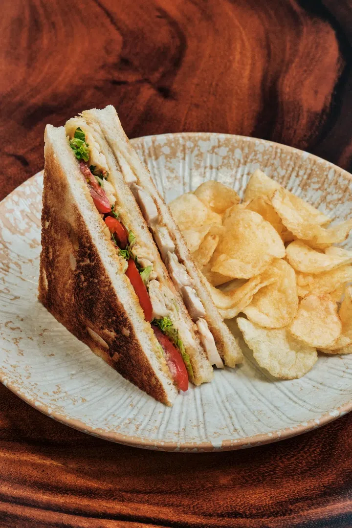 AP cafe Chicken Rice Club Sandwich