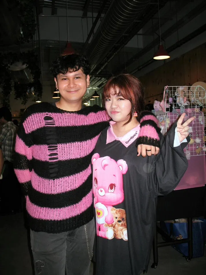 Creative couple Kaye and Nabeel: The founders of Singaporean J-fashion community Konbini SG posing for a feature on multi-hyphenate creative partners in 2026.