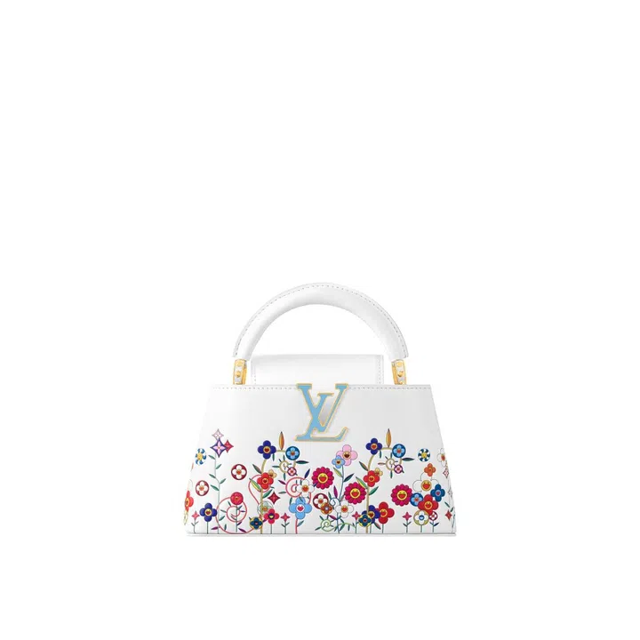 louis vuitton takashi murakami Capucines East-West Mini leather bag