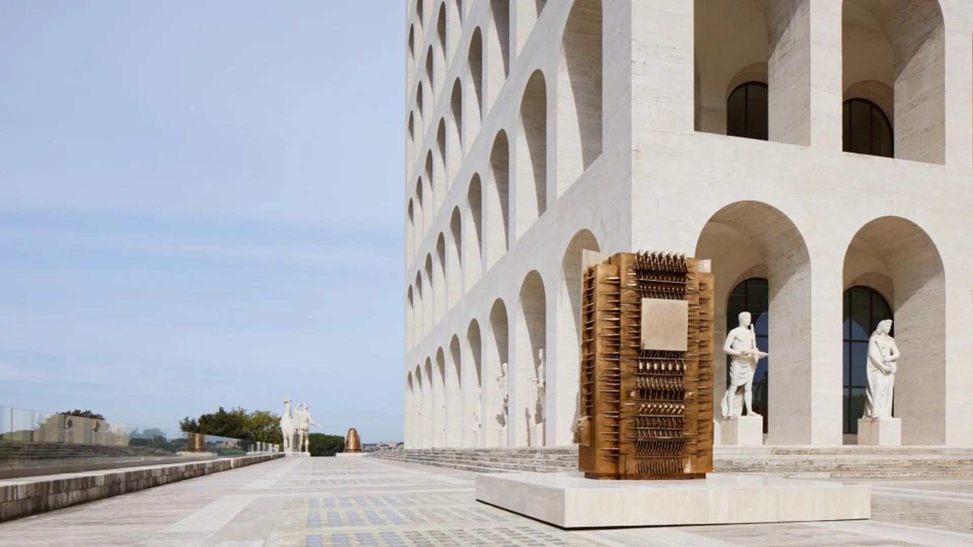 Fendi's Roman headquarters is hosting a massive new exhibition celebrating sculptor Arnaldo Pomodoro's extensive body of work. Credit: Fendi