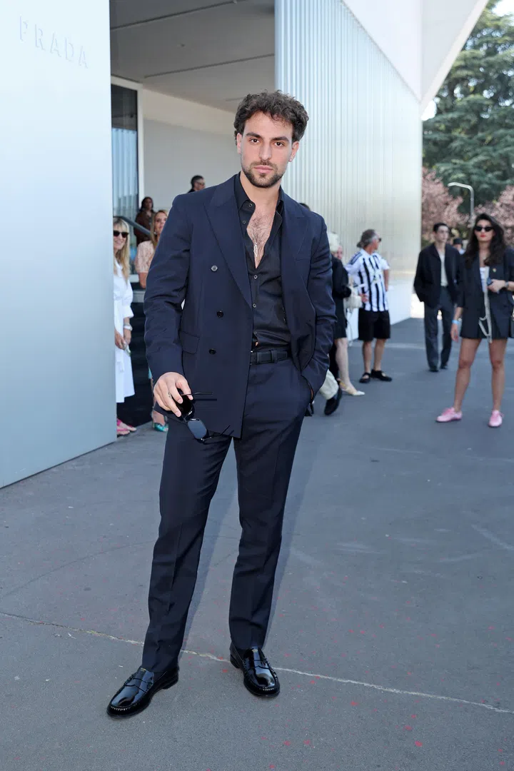 Saint Levant at Prada Spring Summer 2027 menswear fashion show at Milan Fashion Week