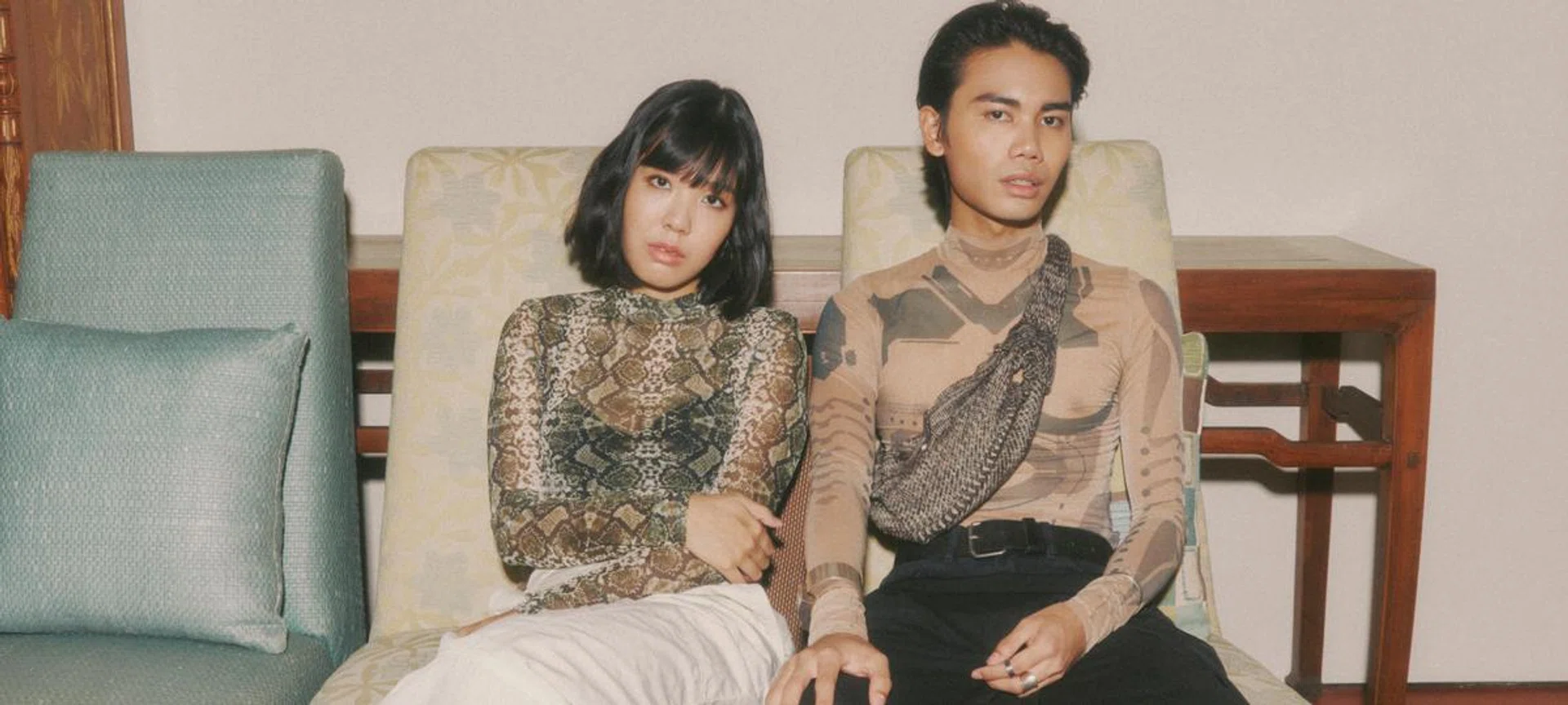 Multidisciplinary artists Sarah Isabelle Tan (left) and Josh Tirados Suarez sees fashion as an artistic discipline in its own right, and made it part of their recent showcase, Breath. Credit: Angela Guo
