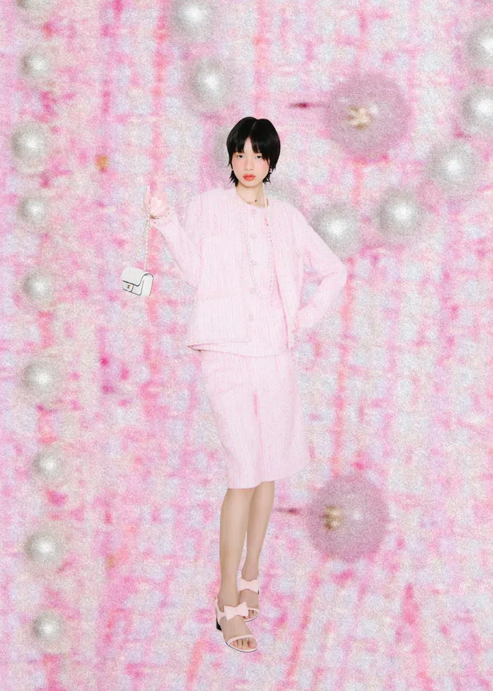 chanel pink suit