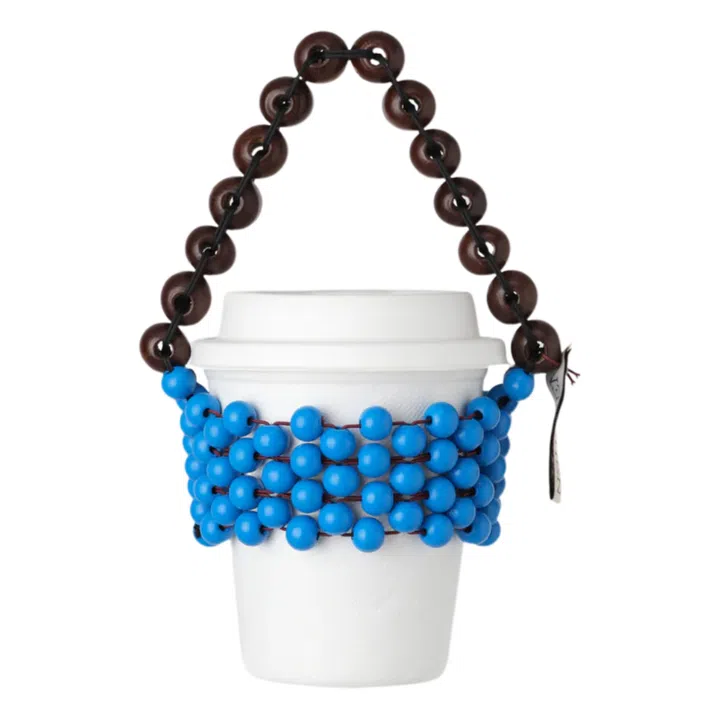 Wooden beads cup holder