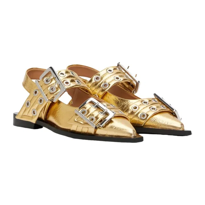 Ganni leather ballet flats, US$207 (S$284), www.ssense.com
