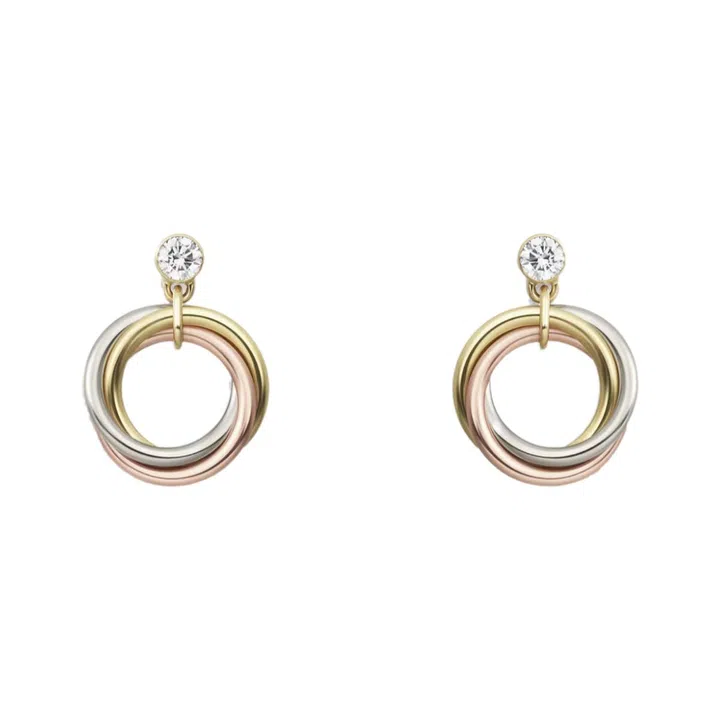 Trinity 18K white gold earrings with diamonds, $3,700