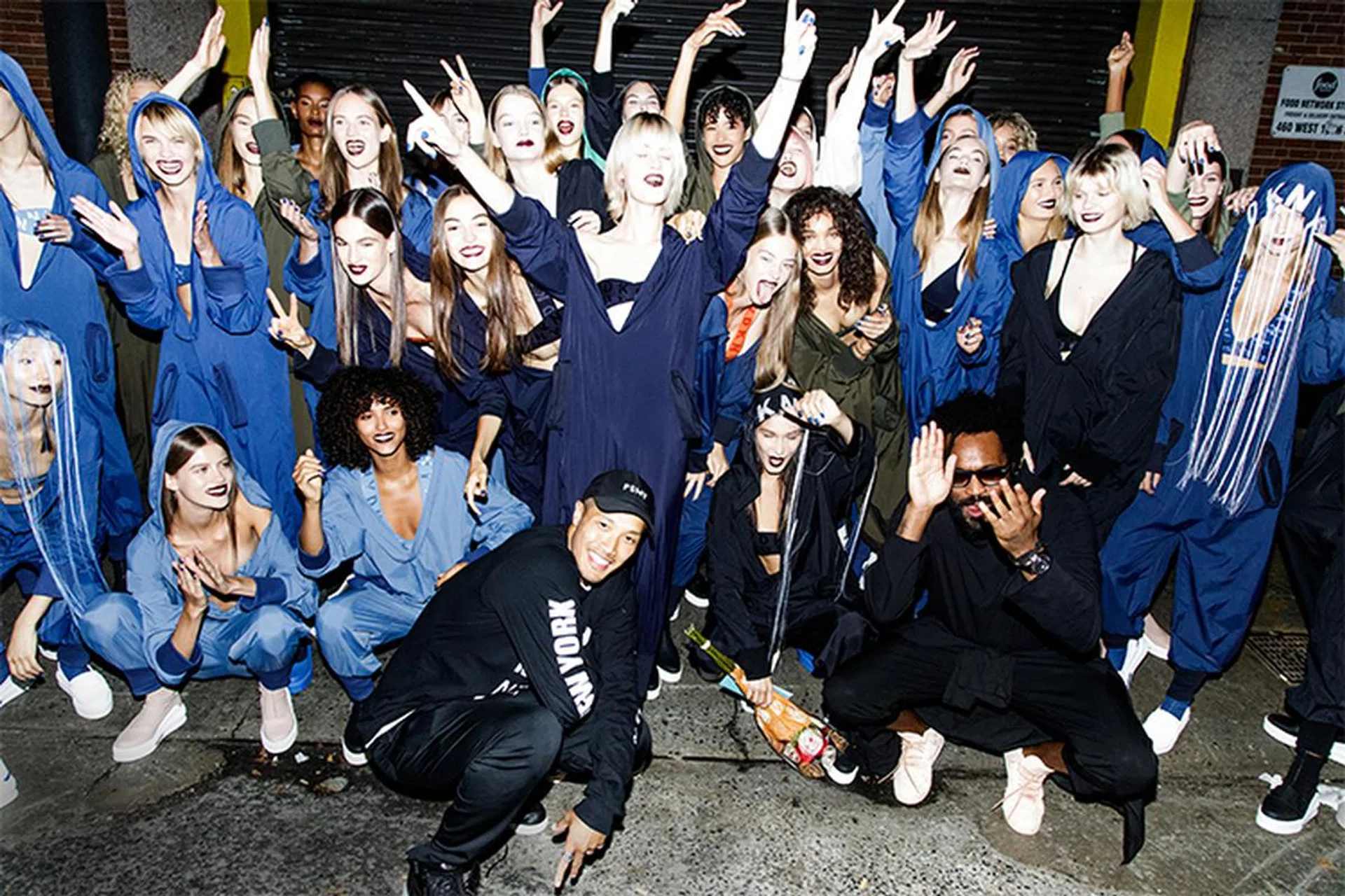 Dao-Yi Chow (right) and Maxwell Osborne (far right) at dkny
