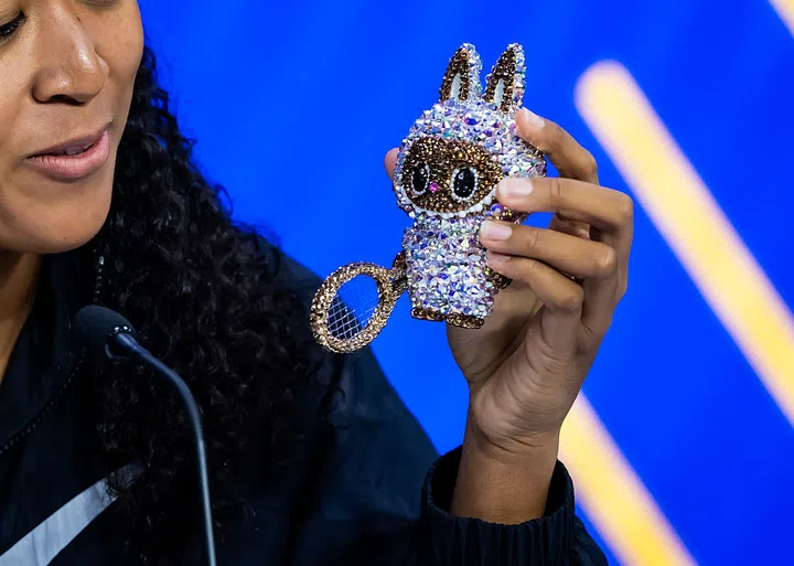 Naomi Osaka’s bedazzled Labubu