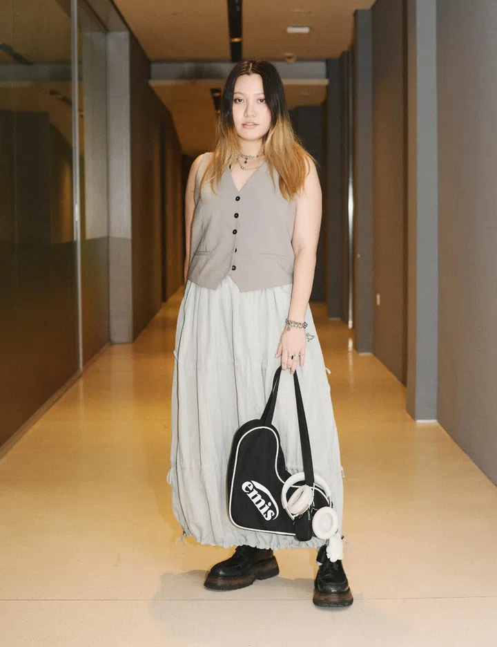 street style singapore design week neutral vest