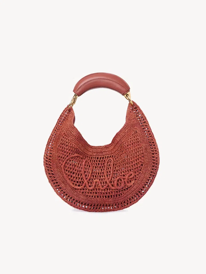 Chloe Summer Banana Hobo Bag in Raffia - basket bag Summer 2026