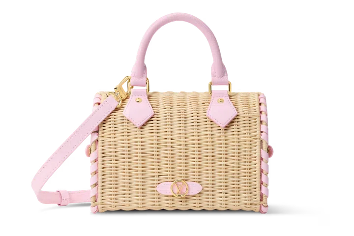 Louis Vuitton Speedy Bandouliere 20 wicker basket bag Summer 2026 pink