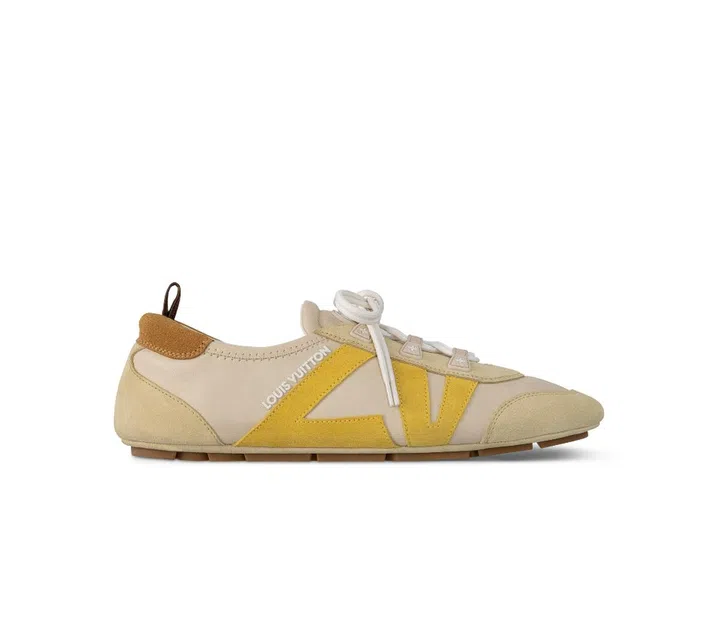 Beige suede yellow nappa LV Sneakerina