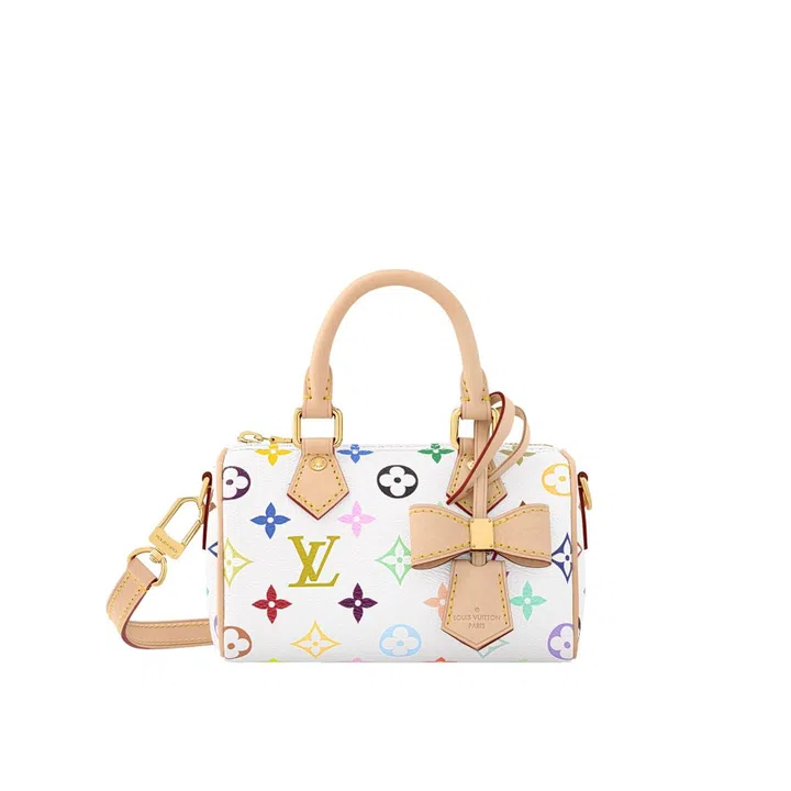 lv takashi murakami Speedy Nano coated canvas bag