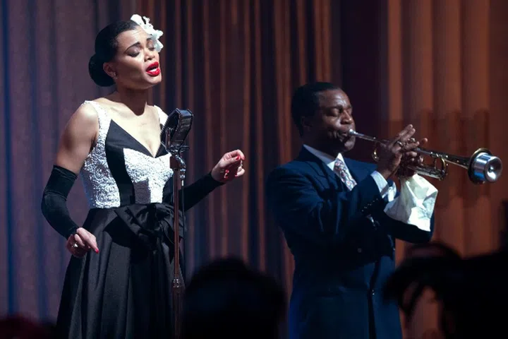 Andra Day and Kevin Hanchard in THE UNITED STATES VS. BILLIE HOLIDAY from Paramount Pictures. Photo Credit: Takashi Seida.