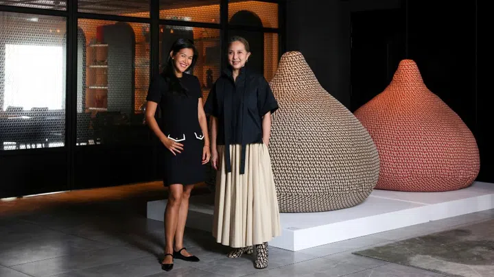 Renowned artist Pinaree Sanpitak was enlisted by Valentino to create custom versions of her signature Breast Stupas sculptures in a nod to the debut of the prestigious ART SG fair. It is the artist's first collaboration with a luxury house. Credit: Valentino