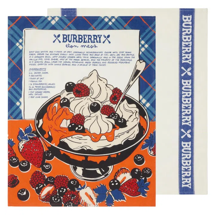 Linen cotton tea towel set, $250, Burberry