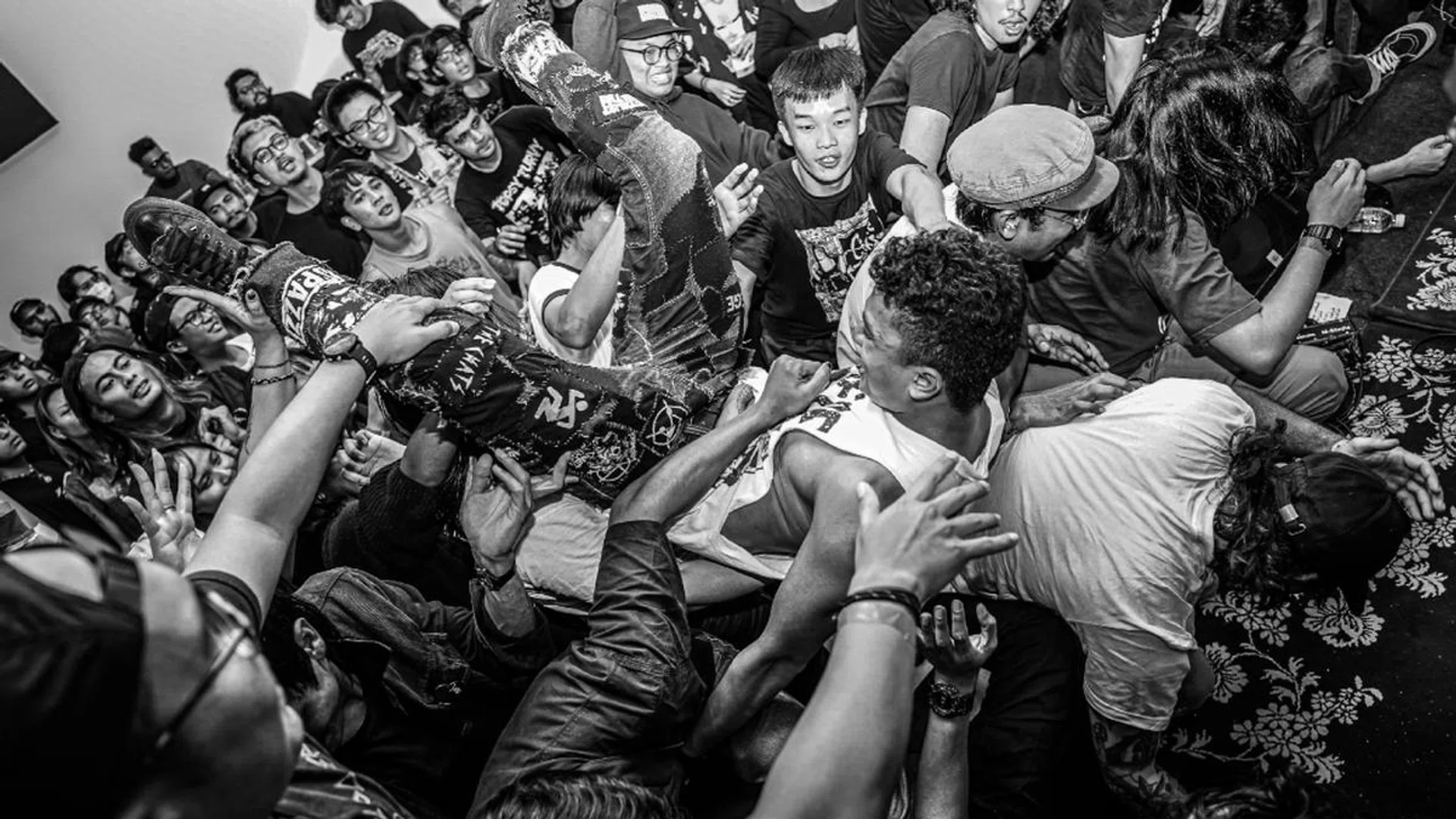 Get ready to mosh, as seen in this scene from a gig by the Malay hardcore punk band Sial, in 2024. Credit: Zinho de Costa 