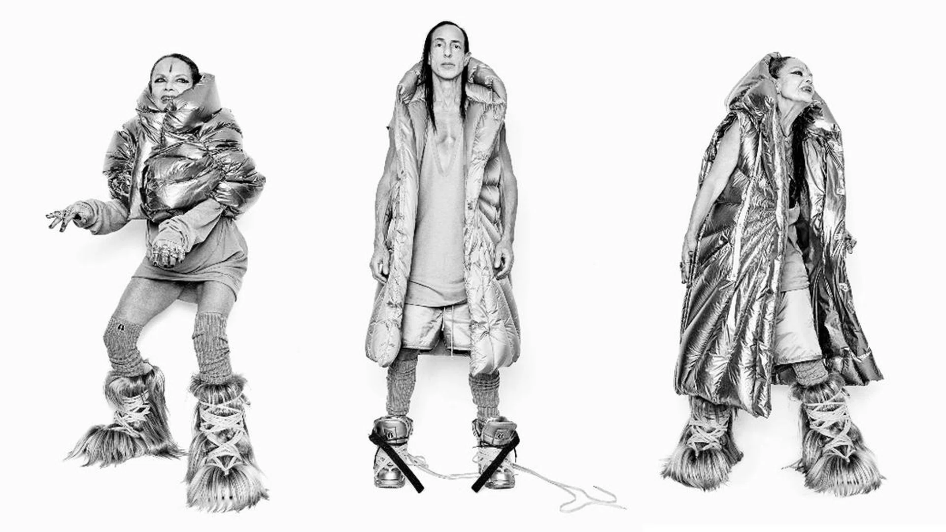 Rick Owens and Michele Lamy fronting the Moncler x Rick Owens campaign. Credit: Courtesy