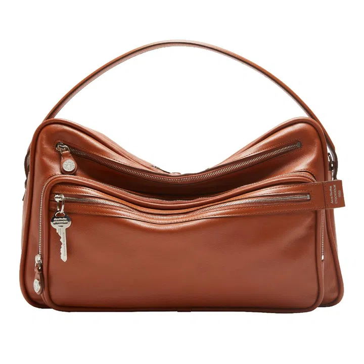 Camero leather shoulder bag, $3,100, Acne Studios