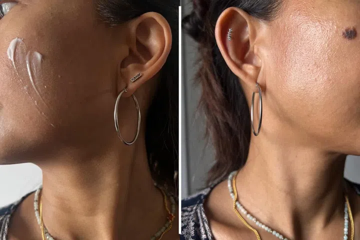 The writer tries the Biossance Squalane cream to hydrate her dry skin