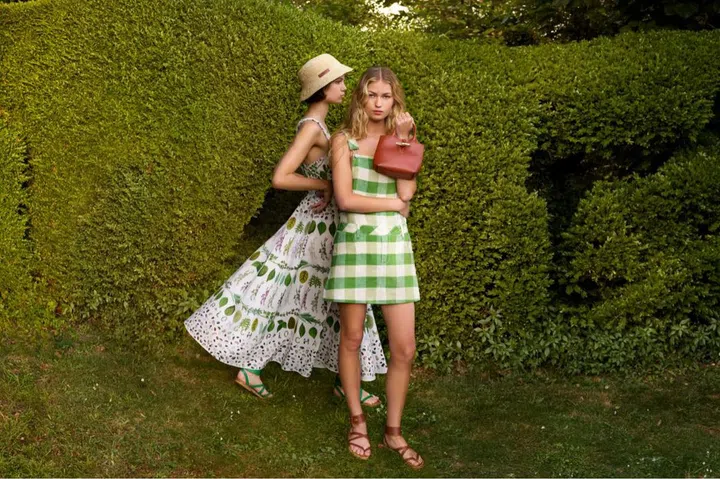 le roseau s handbag in bark with matural shade k.jacques sandals from new longchamp summer 2025 collection