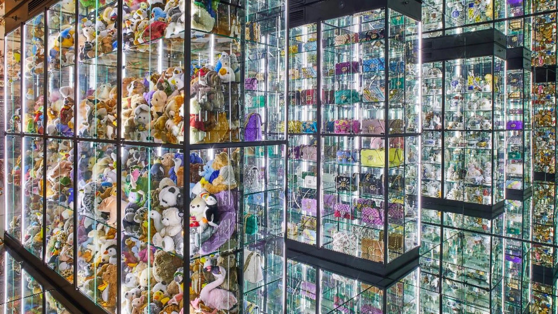 A room of wonders at Gucci Garden Archetypes in Sydney filled with hundreds of Gucci paraphernalia and thousands of soft toys. Credit: Gucci