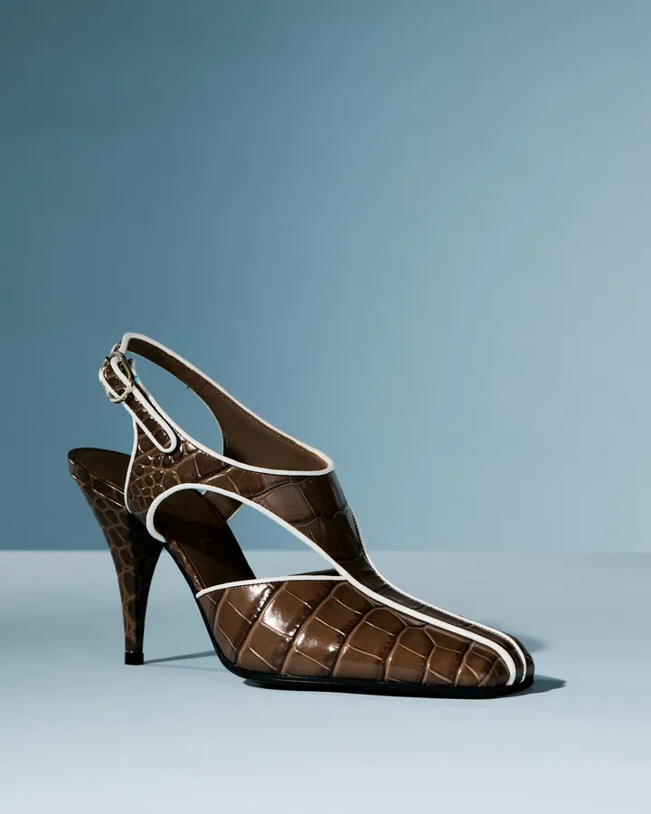 Chanel Embossed calfskin and lambskin slingback pumps