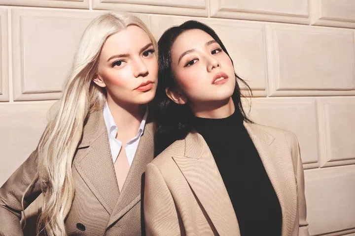 Dior ambassadors Anya Taylor-Joy (left) and Jisoo wearing the new Dior Forever Nude Filter powders.