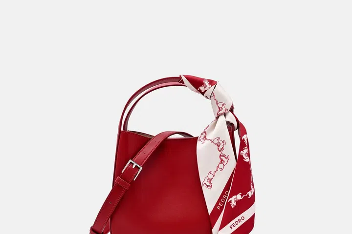 Red accessories for Chinese New Year 2026 in Singapore - Pedro red bucket bag