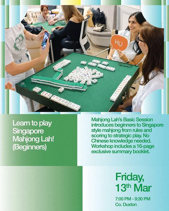 mahjong teaching sessions classes Singapore
