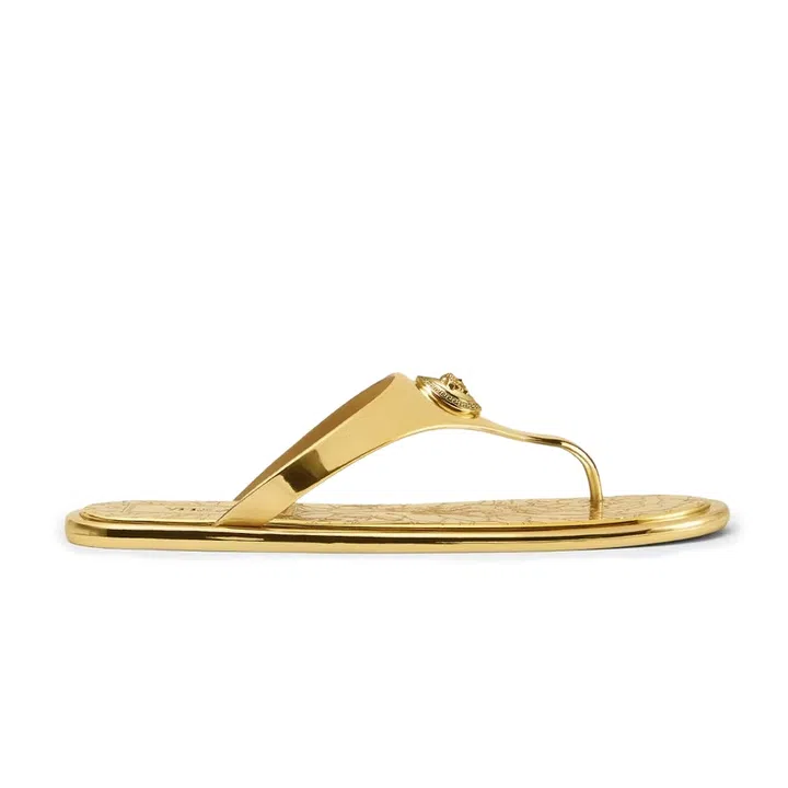 Metallic polyurethane sandals