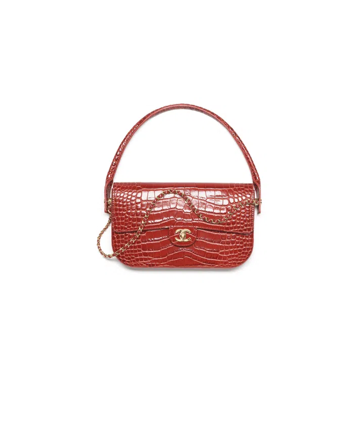 Chanel Metier d’Art 2026 - red crocodile clutch bag